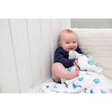 Lulujo Bamboo Crib Quilt - Whales - Laadlee