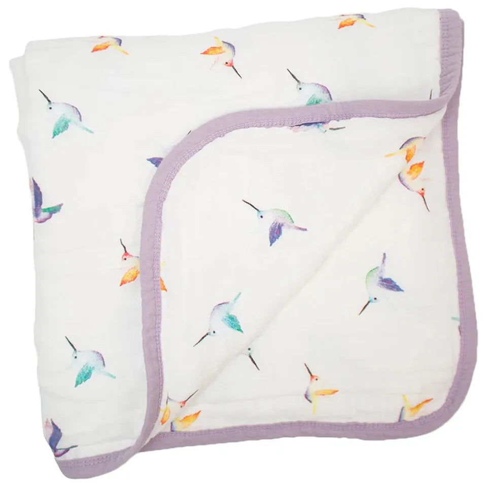 Lulujo Bamboo Crib Quilt - Hummingbirds - Laadlee