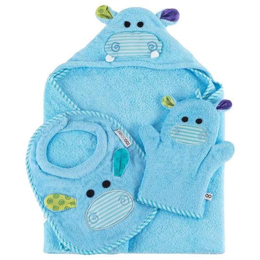 Zoocchini Baby Hooded Towel - Henry the Hippo - Laadlee