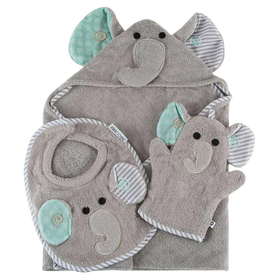 Zoocchini Baby Hooded Towel - Ellie the Elephant - Laadlee