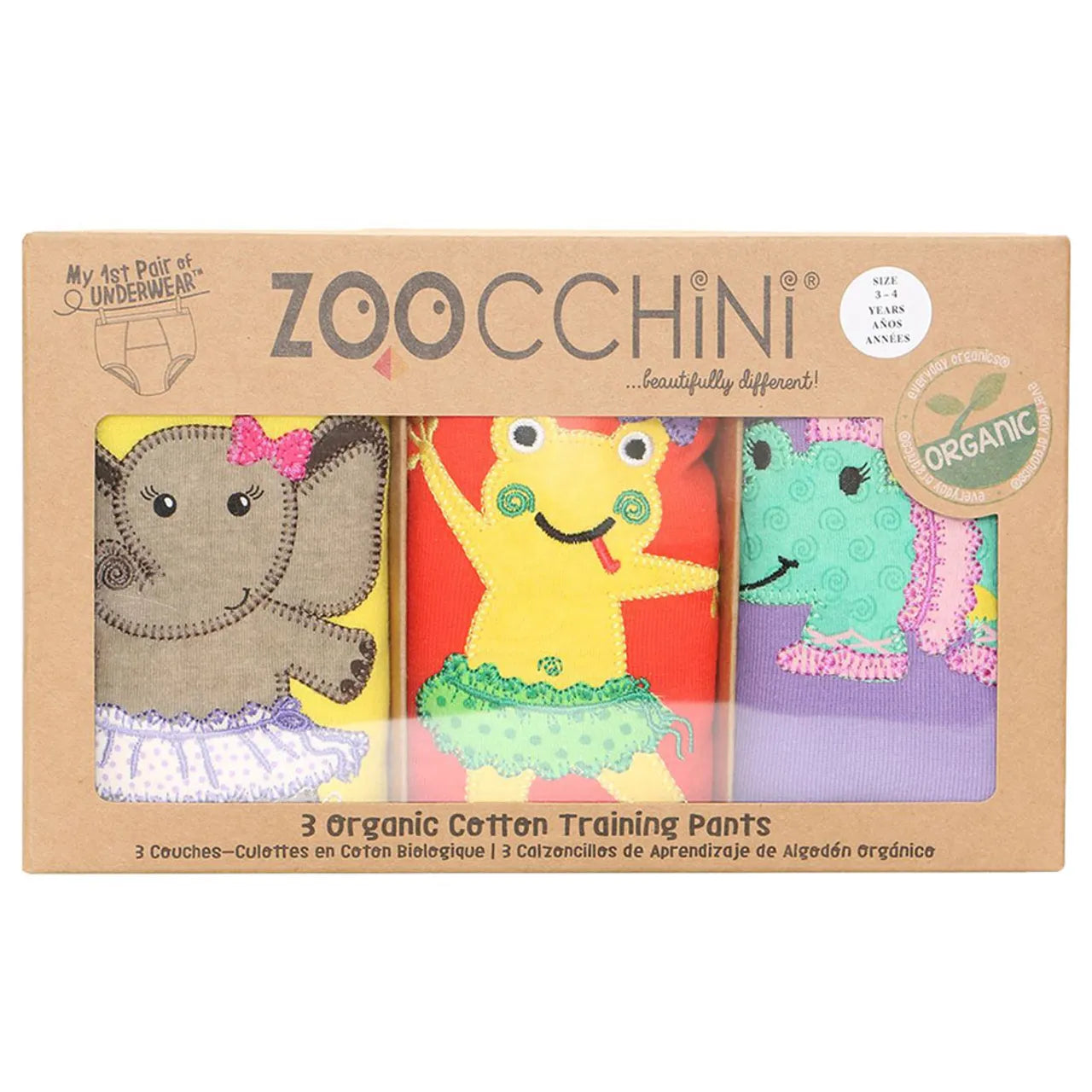Zoocchini 3 Piece Organic Potty Training Pants Set - Girls - Ballerina Gals - Laadlee
