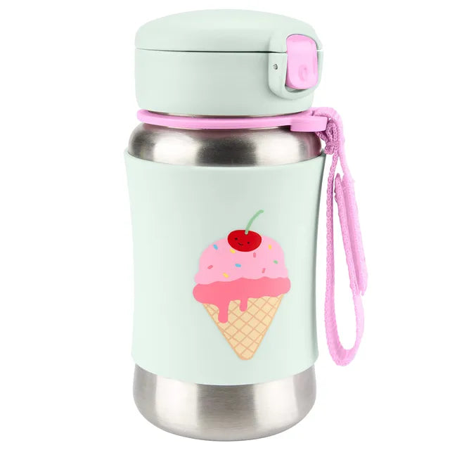 Skip Hop Spark Style SS Straw Bottle 350ml - Ice Cream - Laadlee
