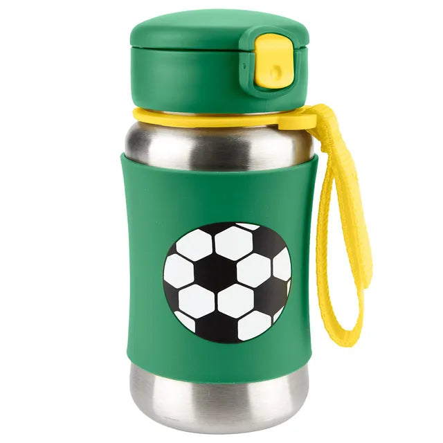 Skip Hop Spark Style SS Straw Bottle 350ml - Football - Laadlee