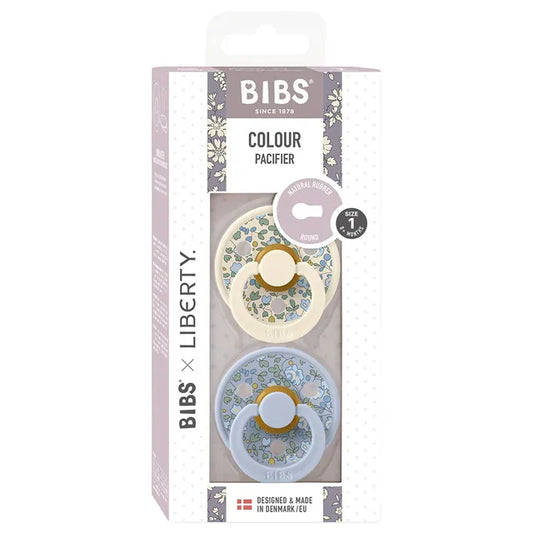 BIBS x LIBERTY 2 Pack Colour Eloise Latex S1 - Dusty Blue Mix - Laadlee