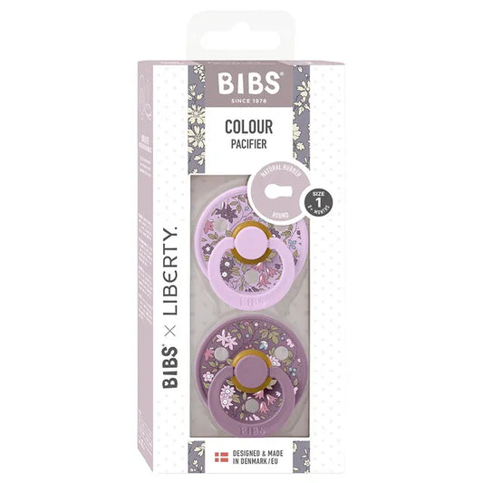 BIBS x LIBERTY 2 Pack Colour Camomile Lawn Latex S1 - Violet Sky Mix - Laadlee