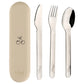 Citron Stainless Steel Cutlery Set with Cream Case - Laadlee