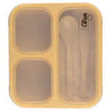 Citron Lunchbox with Fork and Spoon - Yellow - Laadlee