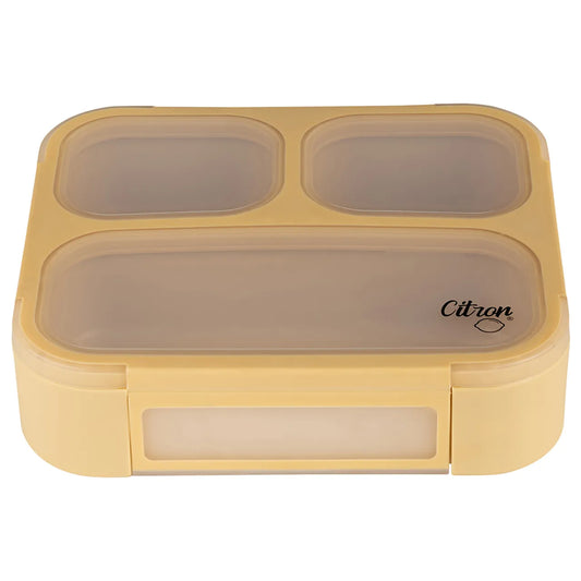 Citron Lunchbox with Fork and Spoon - Yellow - Laadlee