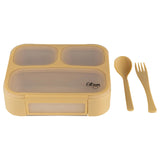 Citron Lunchbox with Fork and Spoon - Yellow - Laadlee