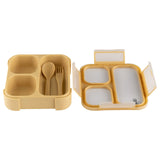 Citron Lunchbox with Fork and Spoon - Yellow - Laadlee