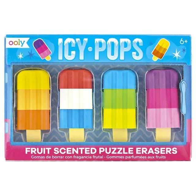 OOLY Icy Pops Scented Puzzle Erasers - Set of 4 - Laadlee