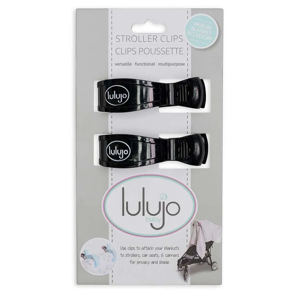 Lulujo Stroller Clips 2-pack - Black - Laadlee