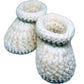 Pikkaboo Cuddles & Snuggles Crochet Baby Booties - White & Grey - Laadlee