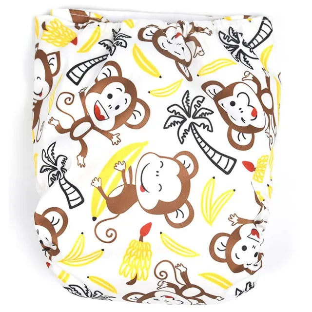 Pikkaboo - Diaper with Adjustable Snap Buttons - Monkey - Laadlee