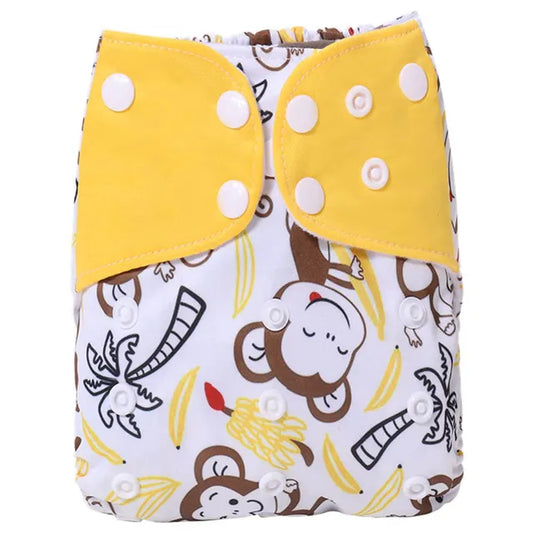 Pikkaboo - Diaper with Adjustable Snap Buttons - Monkey - Laadlee
