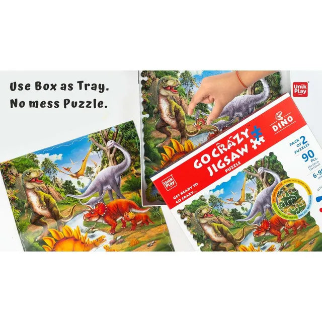 Unikplay Go Crazy Jigsaw Puzzle 2 Trays - Dino - Laadlee