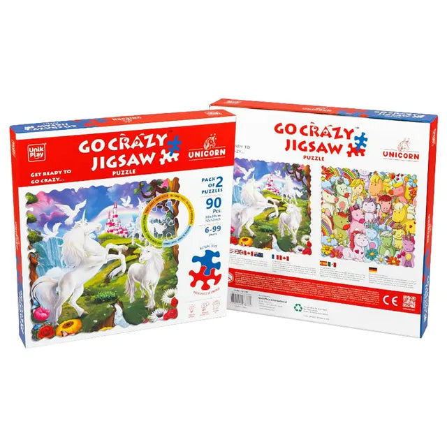 Unikplay Go Crazy Jigsaw Puzzle 2 Trays - Unicorn - Laadlee