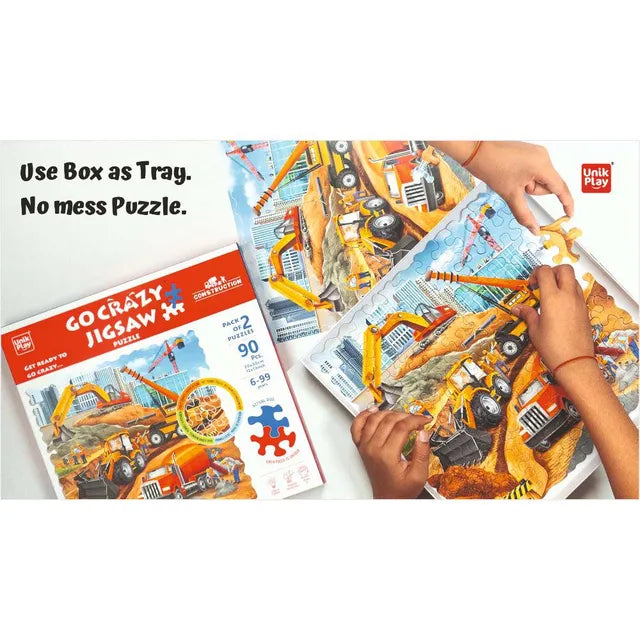 Unikplay Go Crazy Jigsaw Puzzle 2 Trays - Construction - Laadlee