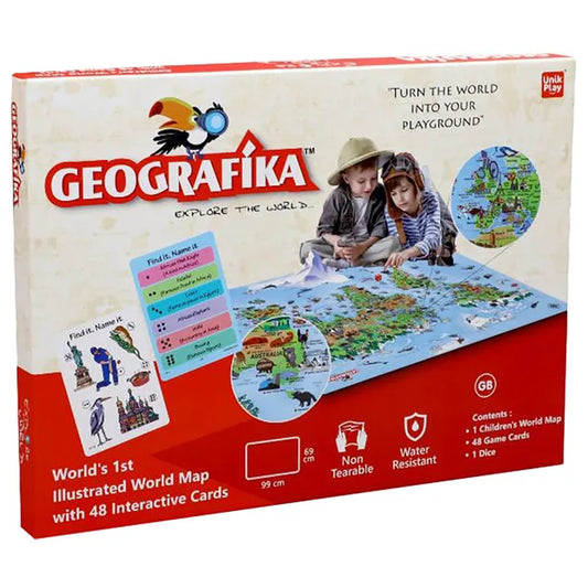 Unikplay Geografika Educational World Map Board Game - Laadlee