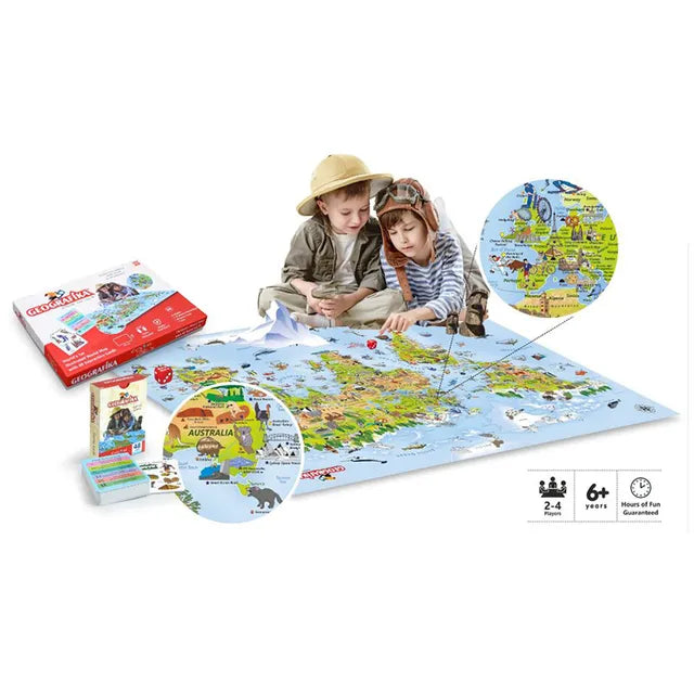 Unikplay Geografika Educational World Map Board Game - Laadlee