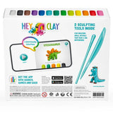 Hey Clay - Dinos Set Plastic Modeling Air Dry Clay Kit - 15pcs and Sculpting Tools - Laadlee
