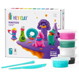 Hey Clay - Monsters Set Plastic Modeling Air Dry Clay Kit - 15pcs and Sculpting Tools - Laadlee