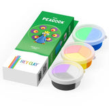 Hey Clay - DIY Peacock Plastic Modelling Air-Dry Clay - 3pcs - Laadlee