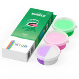 Hey Clay - DIY Burger Plastic Modelling Air-Dry Clay - 3pcs - Laadlee