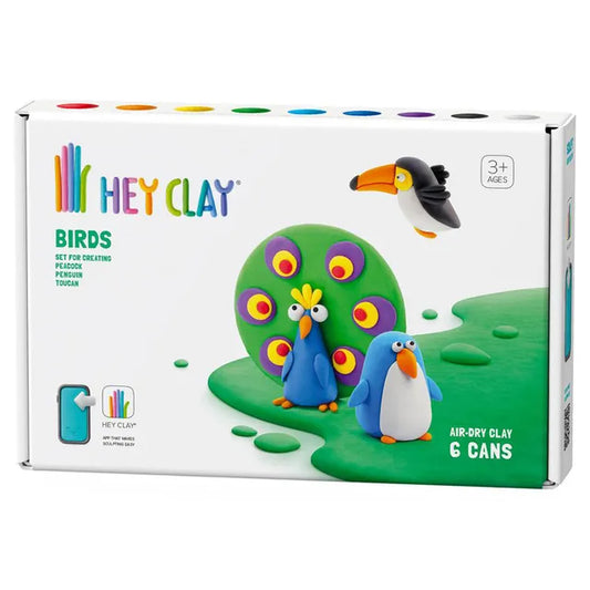 Hey Clay - DIY Birds Plastic Modelling Air-Dry Clay - 6 pcs - Laadlee