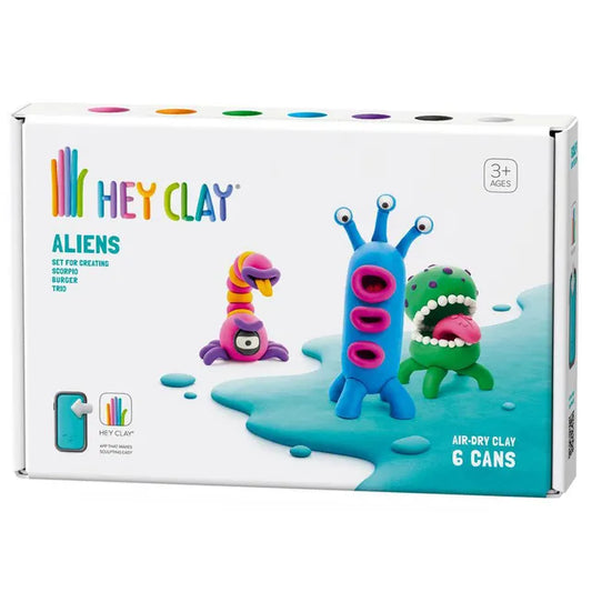 Hey Clay - DIY  Aliens Plastic Modelling Air-Dry Clay - 6 pcs - Laadlee