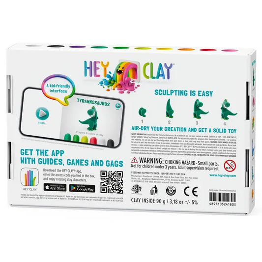Hey Clay - DIY Dinos Plastic Modelling Air-Dry Clay - 6pcs - Laadlee