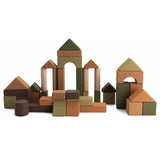 SABO Concept - Wooden Castle Building Blocks Set - Green and Brown - Laadlee