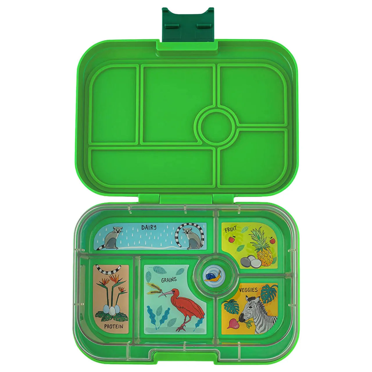 Yumbox Original 6 Compartment Jungle Safari Lunch Box - Bamboo Green - Laadlee