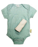 Woombie - Air Tee Onesie -White And Lime - Laadlee