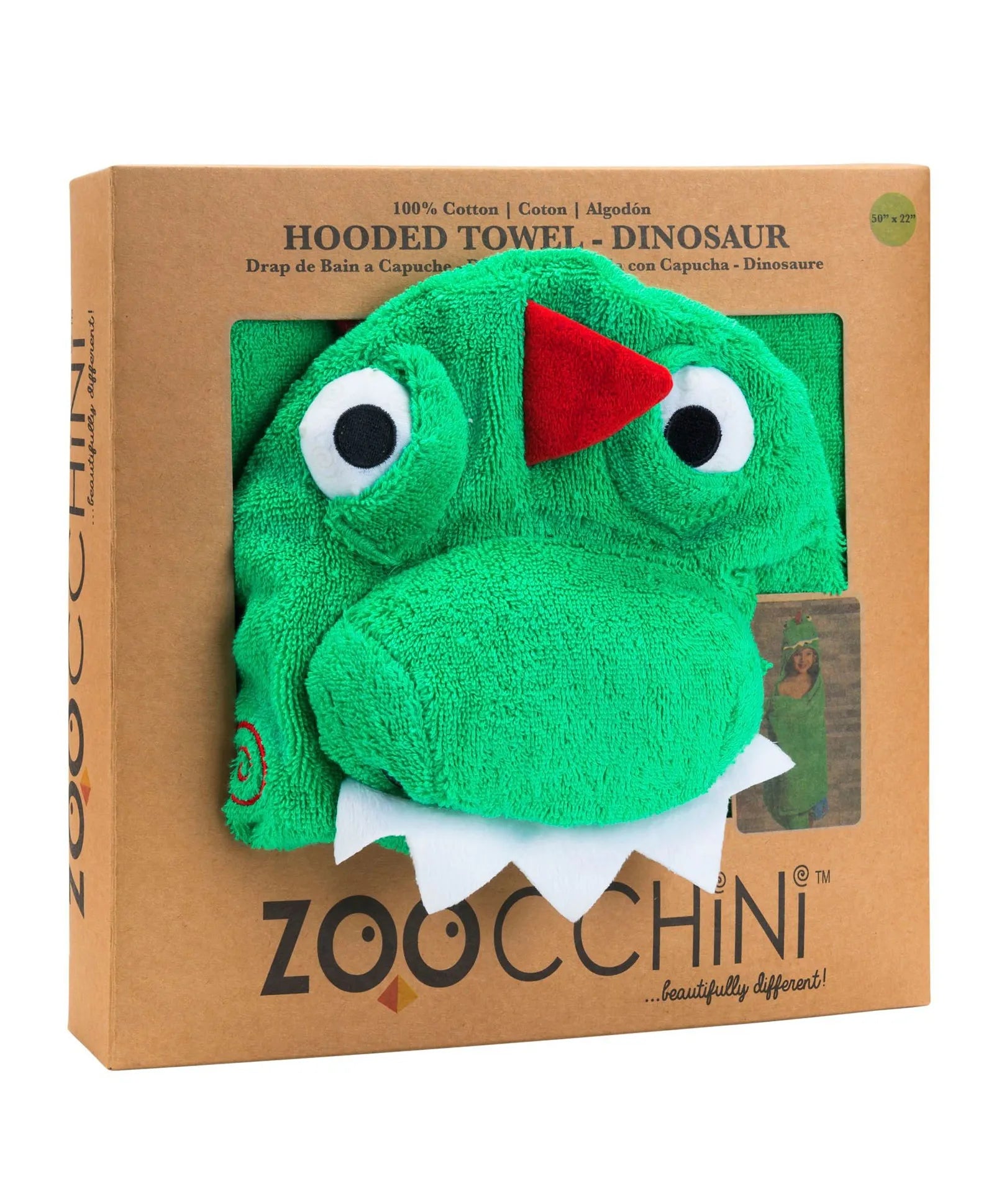 Zoocchini Hooded Towel - Devin the Dinosaur - Laadlee