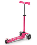 Micro Maxi Deluxe Scooter with LED Wheels - Pink - Laadlee