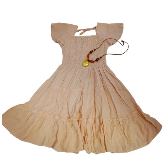 Forever Cute Dress with Necklace - Rose - Laadlee