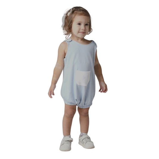 Forever Cute Overall Romper - Blue - Laadlee