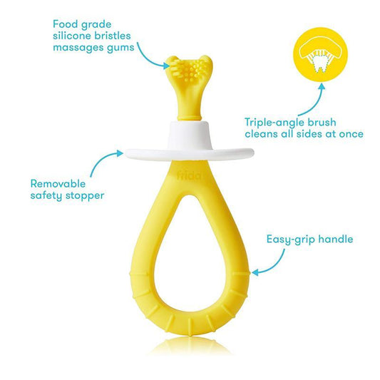 Frida Baby - Training Toothbrush for Babies - Yellow - Laadlee