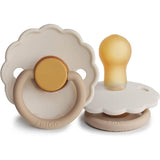 Frigg Daisy Latex Baby Pacifier 6M-18M, 2Pack, Chamomile - Size 2 - Laadlee
