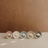 Frigg Daisy Latex Baby Pacifier 6M-18M, 2Pack, Croissant Night/Rose Gold - Size 2 - Laadlee