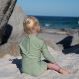 Beach & Bandits Basil Ribbed Baby Swimsuit - Laadlee