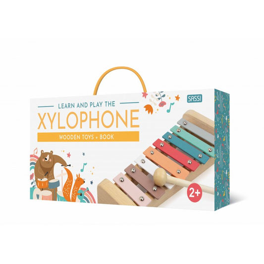 Sassi Book and Wooden Toys - Learn and Play The Xylophone - Laadlee