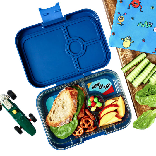 Yumbox Tapas 4 Compartment Race Cars Lunch Box - Monte Carlo Navy - Laadlee