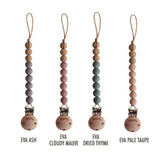 Mushie Pacifier Clips Eva Pale Taupe - Laadlee