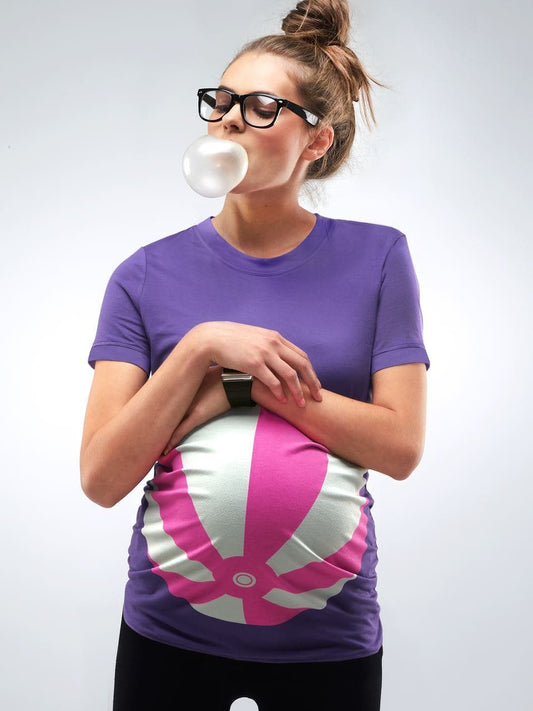 Mamagama - Beachball Maternity T-shirt - Purple - Laadlee