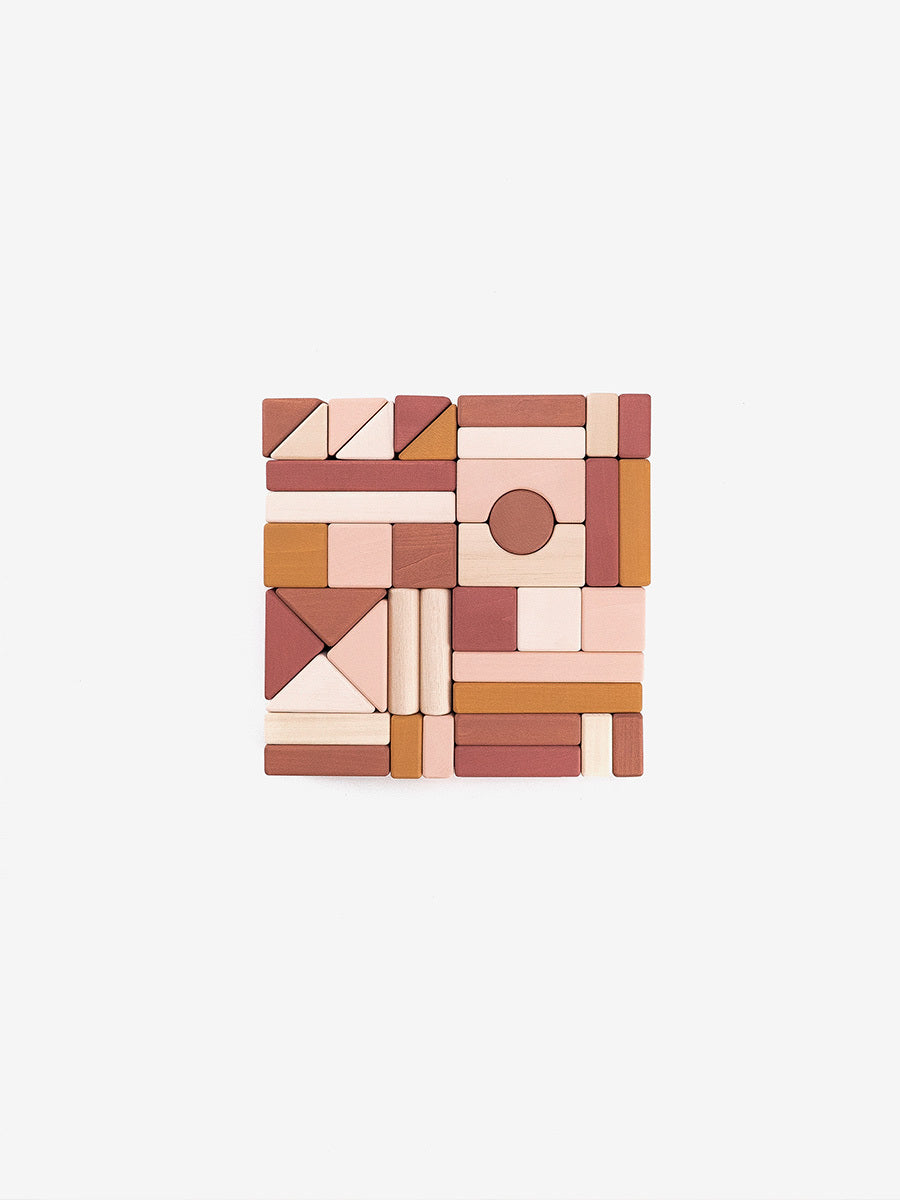 SABO Concept - Wooden Castle Building Blocks Set - Light Pink - Laadlee