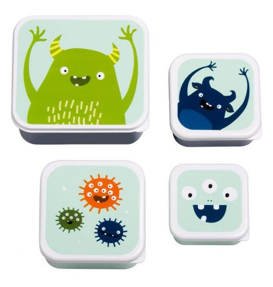 A Little Lovely Company Lunch & Snack Box Set - Monsters - Laadlee