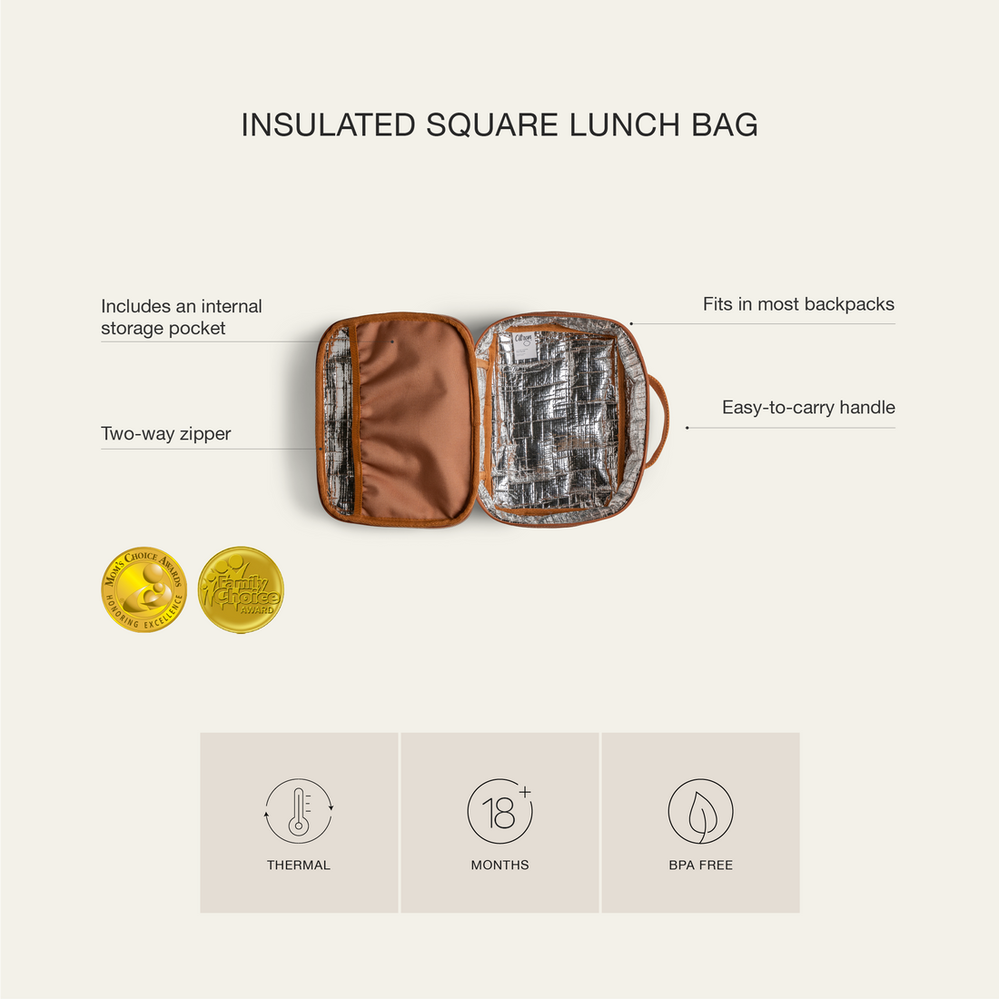 Citron Insulated Square Lunchbag - Vehicles - Laadlee