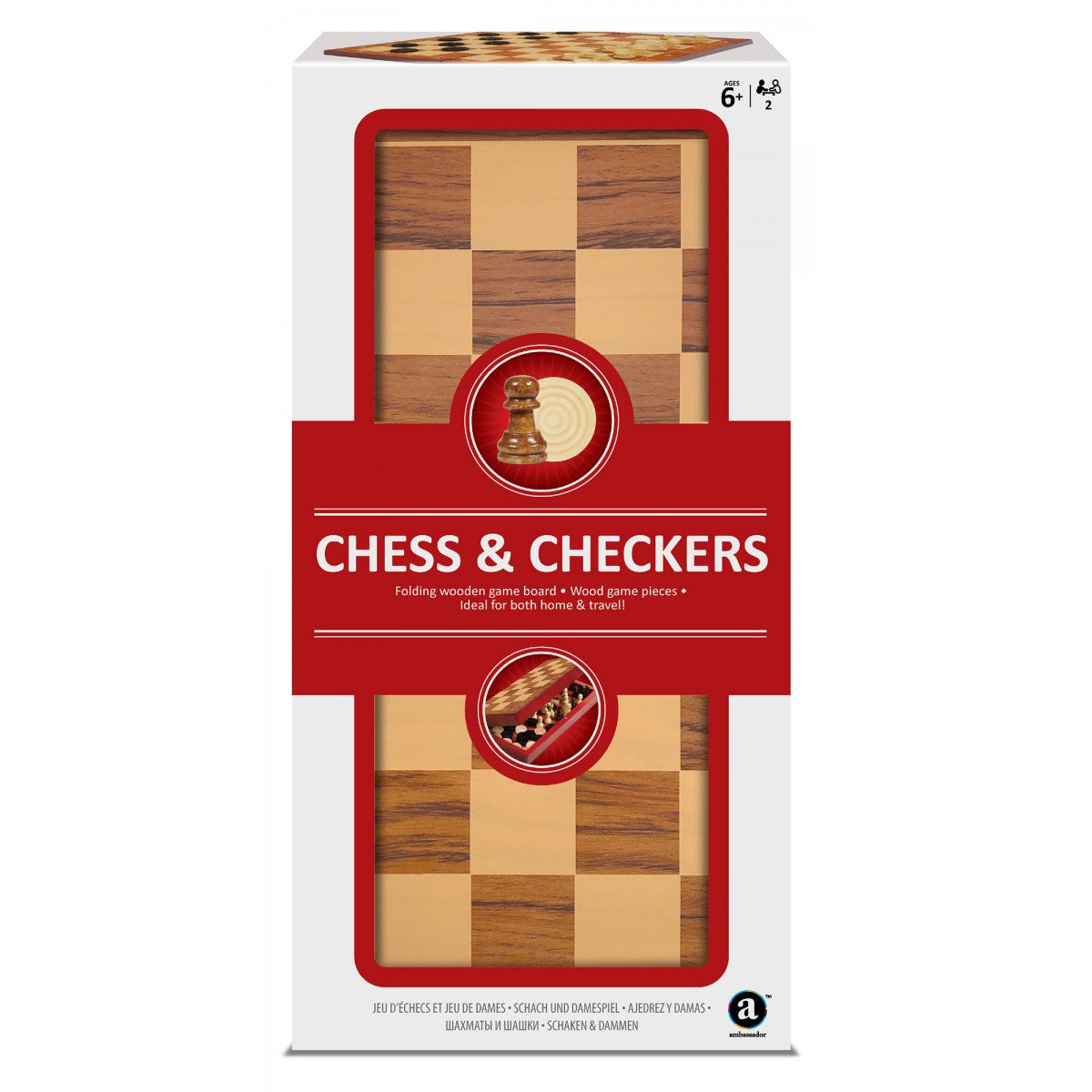 Ambassador - Wood Chess & Checkers - Laadlee